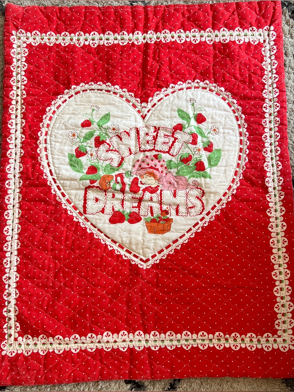 Vintage Strawberry Shortcake Springs Sweet Dreams Quilt Blanket